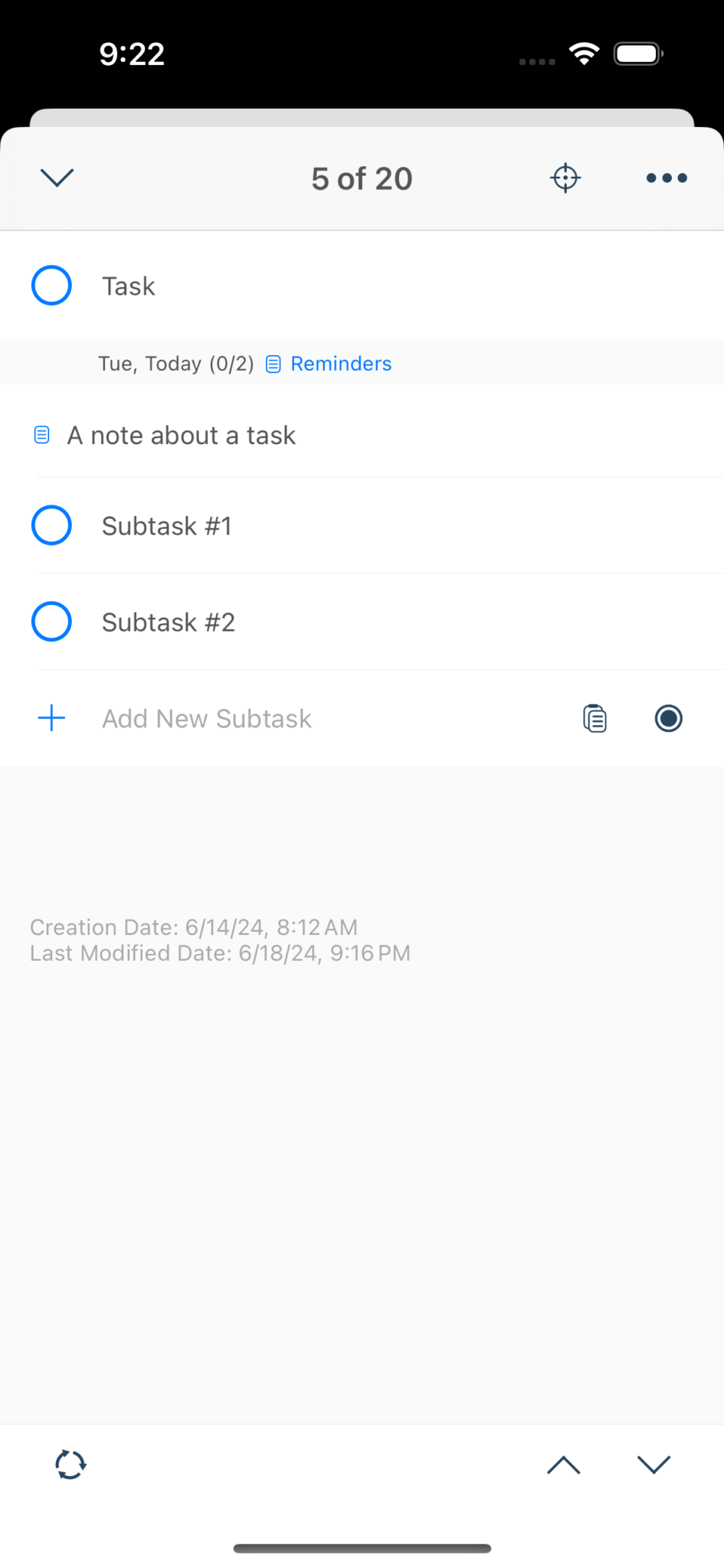 Quick actions and due date setting buttons disappeared on task detail